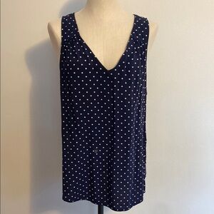 Navy Polka Dot Sleeveless Top